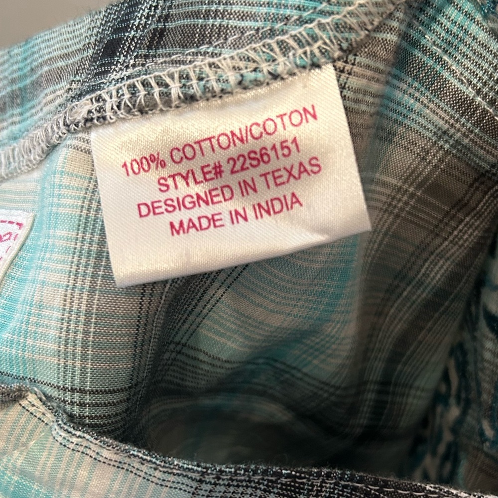 Panhandle Plaid Pearl Snap Shirt Size Medium NWT - Picture 8 of 16